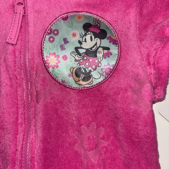 Disney Terry Pink Minnie Mouse Hooded Robe Beach Cover Up Dress Girls - Picture 6 of 8
